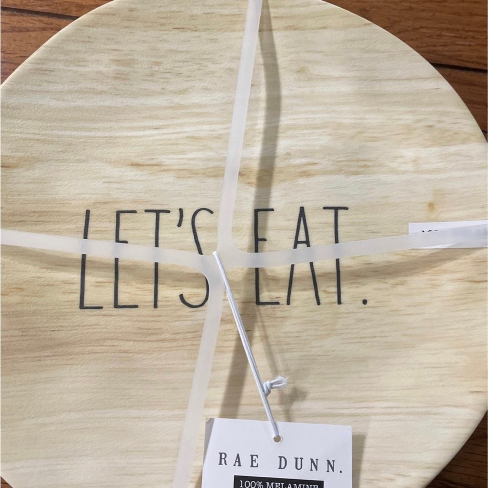 Rae Dunn melamine picnic plates and platter LETS EAT NWT - Picture 4 of 7